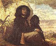 Selfportrait with black dog Gustave Courbet